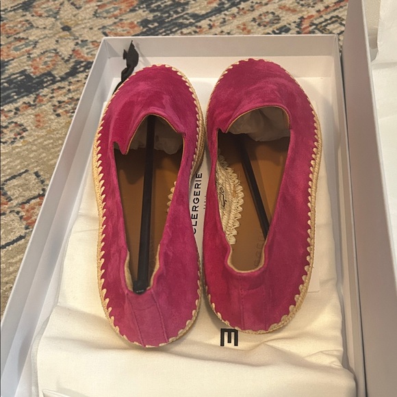 NWB Robert Clergerie Fuchsia Suede Goatskin Leather Loafers- size 37.5/7 - Picture 3 of 6